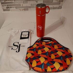 NWT Sassy Jones Tumbler & Lunch Tote Set - Havana Multi